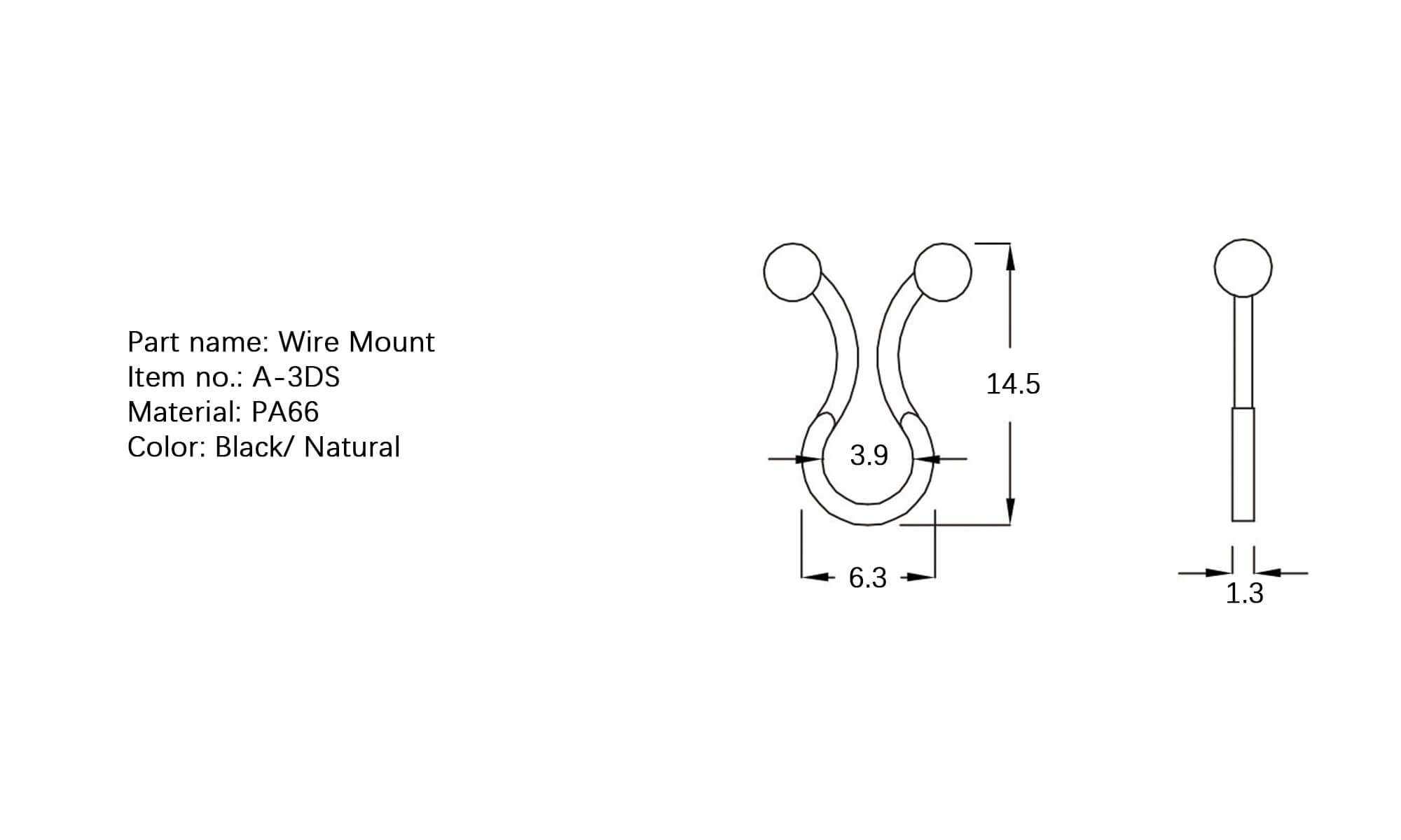 Plastic Wire Mount A-3DS